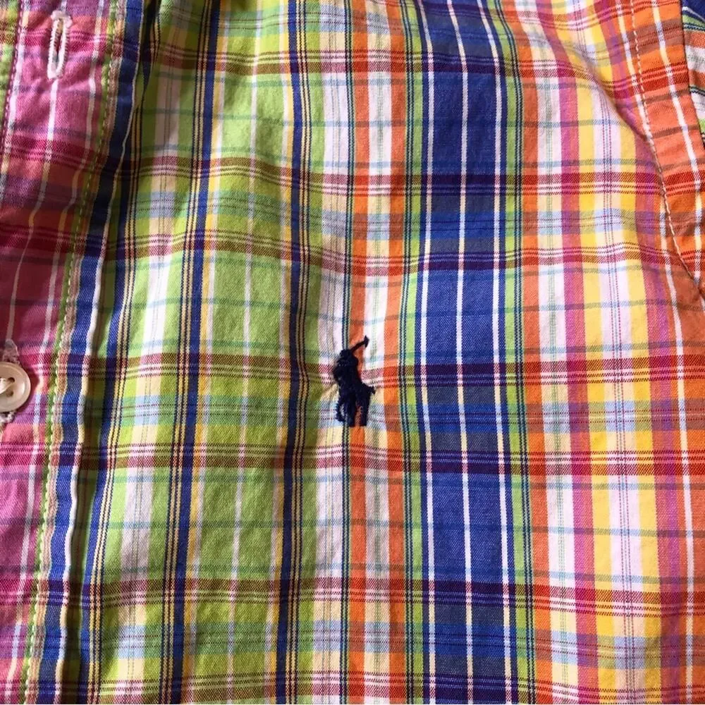 Ralph Lauren multicolor plaid long sleeve button down shirt size 4T